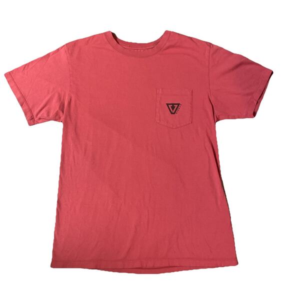 Vissla Men's Red Short Sleeve Graphic T Shirt Black Medium 100% Organic Cotton - Picture 1 of 6